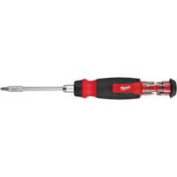 14-in-1 Ratcheting 1/4" Drive Multi-Bit Screwdriver, 10-11/100" L, Cushion Grip Handle Auto-Cam