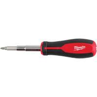 11-in-1 Magnetic 1/4" & 3/8" Drive Multi-Bit Screwdriver, 8" L, Cushion Grip Handle Auto-Cam