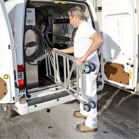 Mobile Work Scaffolding - Mini Scaffoldings, Aluminum Frame, 42" D x 48-1/2" H Auto-Cam