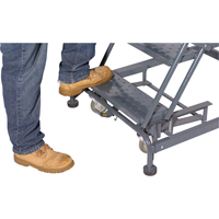 Weight Actuated Lockstep Rolling Ladders, 6 Steps, 24" Step Width, 60" Platform Height, Steel Auto-Cam
