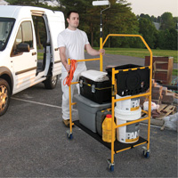 Jobsite Series 4' Safety Rail & Tool Shelf Scaffold Kit, Steel Frame, 49-1/2" D x 57-3/4" H Auto-Cam