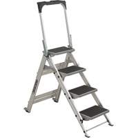 Tilt & Roll Step Stool Ladder, 4 Steps, 44.25" x 22.13" x 59" High VD440 | Auto-Cam