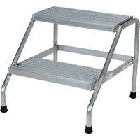 Aluminum Step Stand, 2 Step(s), 22-13/16" W x 24-9/16" L x 20" H, 500 lbs. Capacity VD457 | Auto-Cam