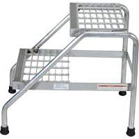 Aluminum Step Stand, 2 Step(s), 22-13/16" W x 24-9/16" L x 20" H, 500 lbs. Capacity VD457 | Auto-Cam