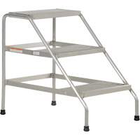 Aluminum Step Stand, 3 Step(s), 22-13/16" W x 34-9/16" L x 30" H, 500 lbs. Capacity VD459 | Auto-Cam