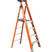 Safespace Platform Step Ladder, 4', 300 lbs. Cap. Auto-Cam