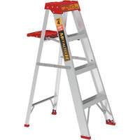 Step Ladder with Paint Tray, 4', Aluminum, 200 lbs. Capacity, Type 3 Auto-Cam