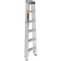 Step Ladder, 6', Aluminum, 225 lbs. Capacity, Type 2 Auto-Cam