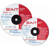 Cut-Off Wheel, 4" x 0.045", 5/8" Arbor, Type 27, Aluminum Oxide, 13500 RPM Auto-Cam