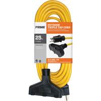 Cordon rallonge en vinyle, Ext&eacute;rieur, SJTW, AWG 12/3, 15 A, 3 prise(s), 25' Auto-Cam