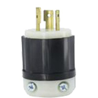 2-Pole 3-Wire Grounding Locking Plug, Nylon, 20 A, 347 V, L24-20P XA881 | Auto-Cam