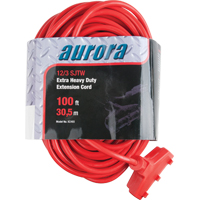 Vinyl Extension Cord, Outdoor, SJTW, 12/3 AWG, 15 A, 3 Outlet(s), 100' Auto-Cam