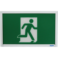 Running Man Exit Sign, LED, Battery Operated, 12" L x 7 1/2" W, Pictogram XE662 | Auto-Cam