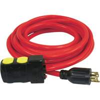 Generator Extension Cord with Resets, SJTW, 10 AWG, 20 A, 4 Outlet(s), 25' XE667 | Auto-Cam