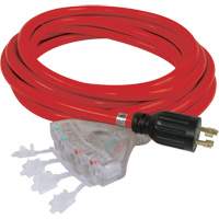 Generator Extension Cord with Quad Tap, STW, 10 AWG, 20 A, 4 Outlet(s), 25' XE668 | Auto-Cam