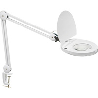 Lampe loupe DEL avec support en A, Dioptrie 3, Ampoule DEL, Bras de 47", Pinces serre-joints, Blanc Auto-Cam