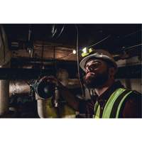 USB HAZ-LO&reg; Intrinsically Safe Headlamp, LED, 250 Lumens, 7 Hrs. Run Time, Rechargeable Batteries Auto-Cam