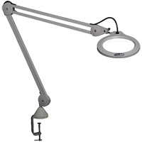 Magnifying Lamp, 5 Diopter, LED Light, 45" Arm, C-Clamp, Grey XI484 | Auto-Cam