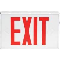 Exit Sign, LED, Battery Operated/Hardwired, 12-1/5" L x 7-1/2" W, English XI788 | Auto-Cam
