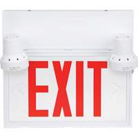 Exit Sign with Security Lights, LED, Battery Operated/Hardwired, 12-1/10" L x 11" W, English XI789 | Auto-Cam