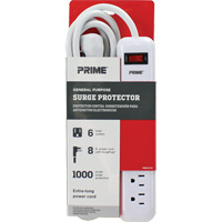 Surge Protector, 6 Outlets, 1000 J, 1875 W, 8' Cord Auto-Cam