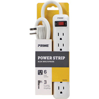 Power Strip, 6 Outlet(s), 3', 15 A, 1875 W, 125 V Auto-Cam