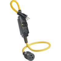 GFCI Cord Set with Automatic Reset, 120 V, 20 A, 3' Cord Auto-Cam